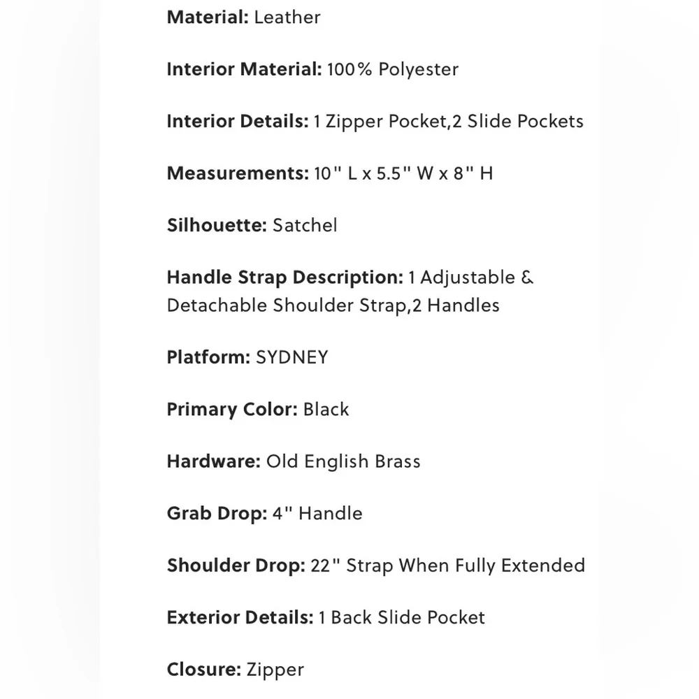 NWT Sydney Satchel in "Neutral Multi" by Fossil. Beautiful bag! - Picture 12 of 15